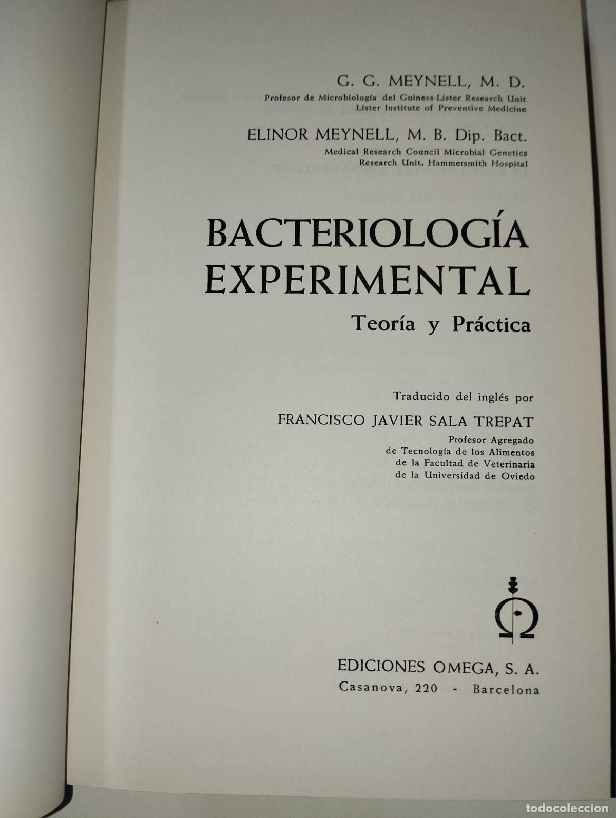 Libros de segunda mano: LIBRO BACTERIOLOG&Iacute;A EXPERIMENTAL ED. OMEGA - Foto 3