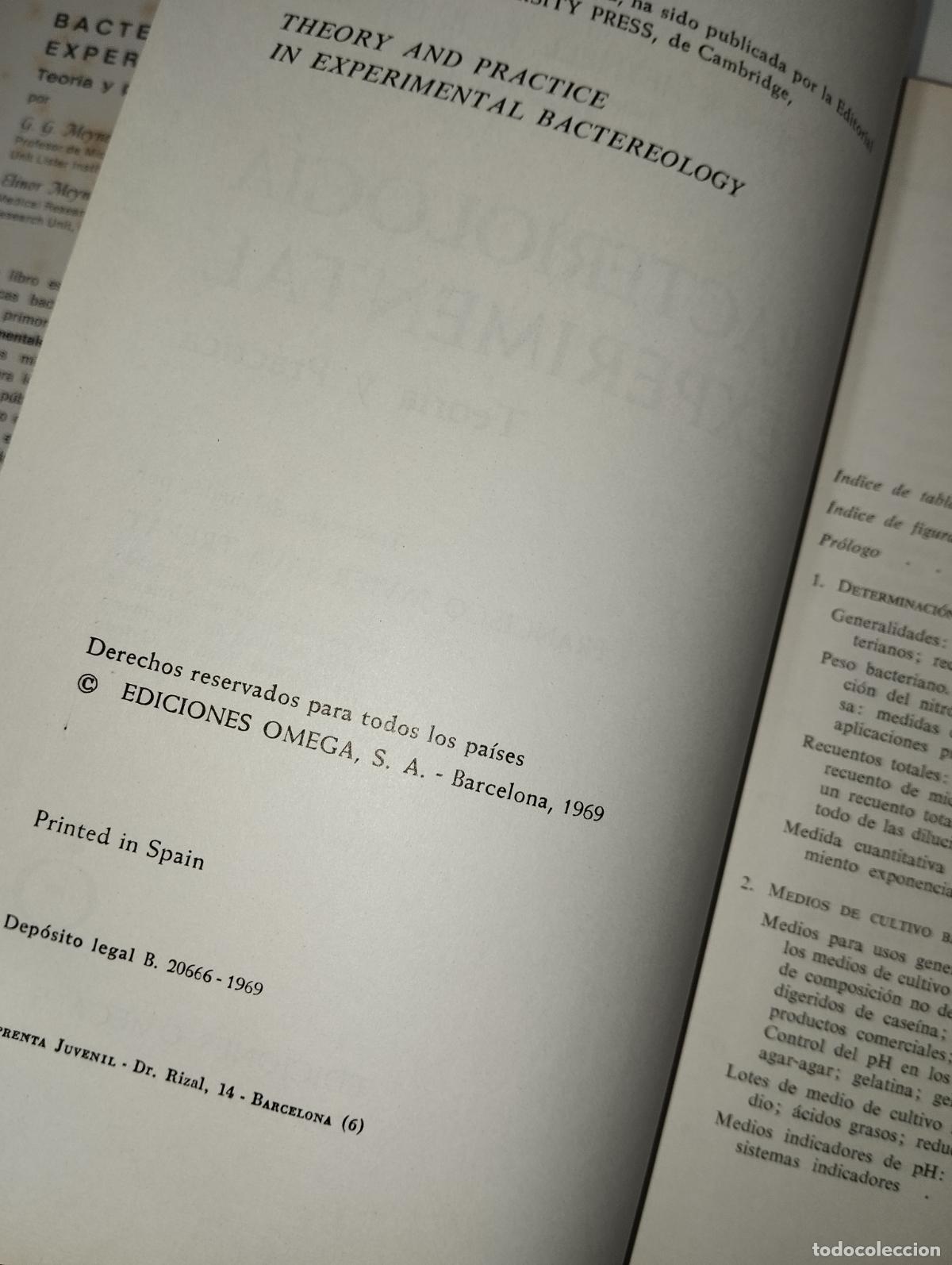 Libros de segunda mano: LIBRO BACTERIOLOG&Iacute;A EXPERIMENTAL ED. OMEGA - Foto 4