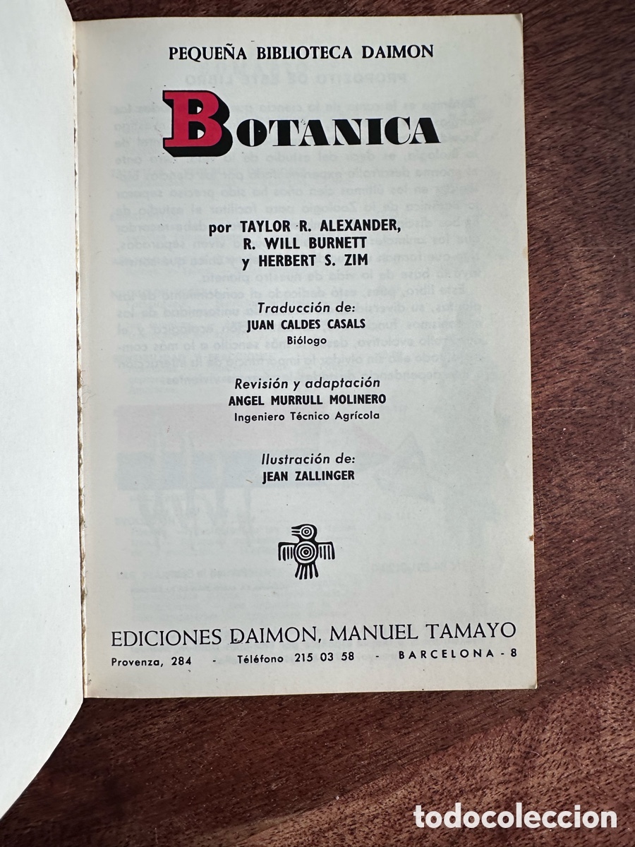 Libros de segunda mano: Bot&aacute;nica Peque&ntilde;a biblioteca Daimon - Foto 2