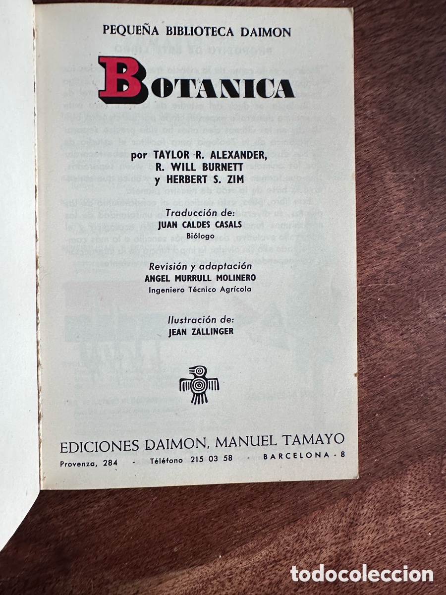 Libros de segunda mano: Bot&aacute;nica Peque&ntilde;a biblioteca Daimon - Foto 3