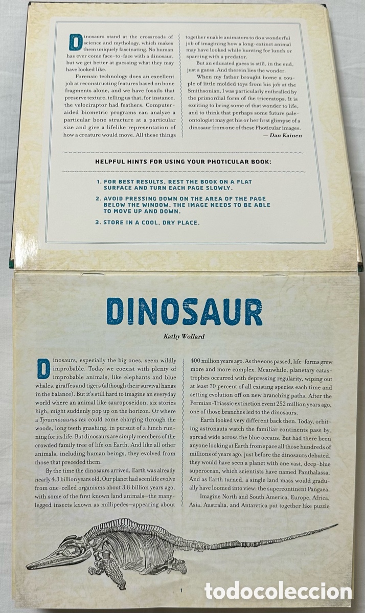 Libros de segunda mano: Dinosaur. A photicular book. Dan Kainen. En movimiento. 2018, primera edici&oacute;n. - Foto 6