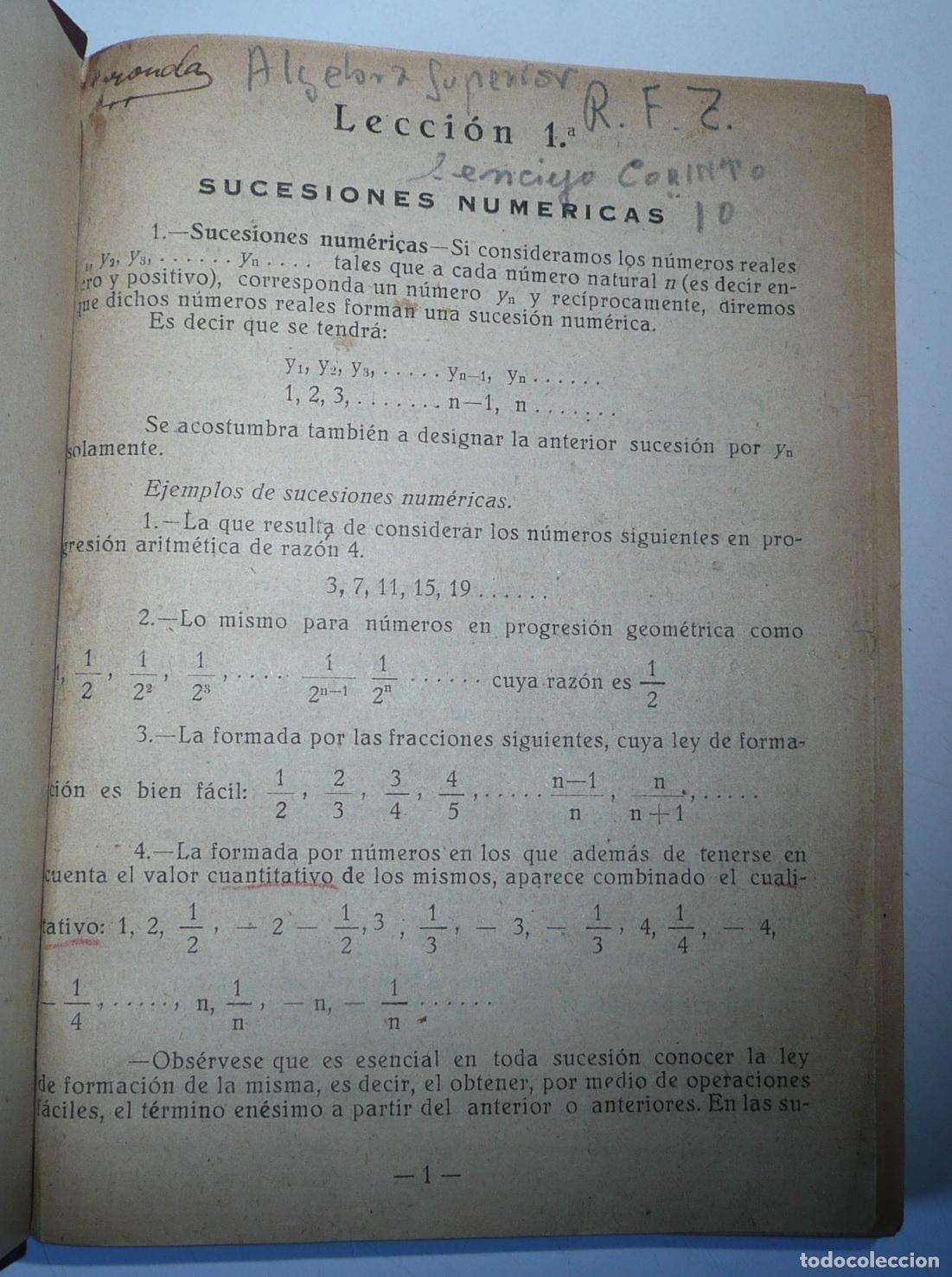 Libros de segunda mano de ciencias: Libro de texto de &Aacute;lgebra (Academia Militar de Suboficiales) 2&ordm; grado - Foto 4