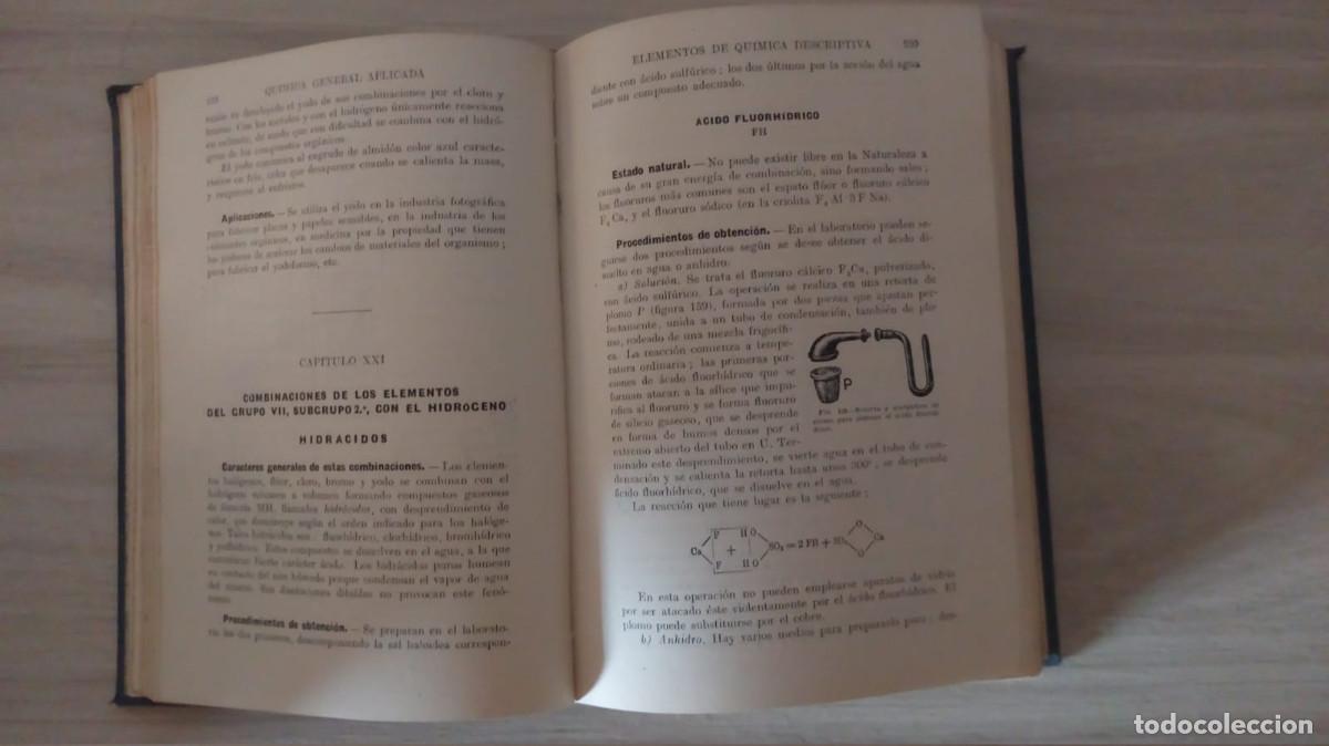 Libros de segunda mano de ciencias: QUIMICA GENERAL APLICADA. LUIS POSTIGO. EDITORIAL RAMON SOPENA - Foto 4