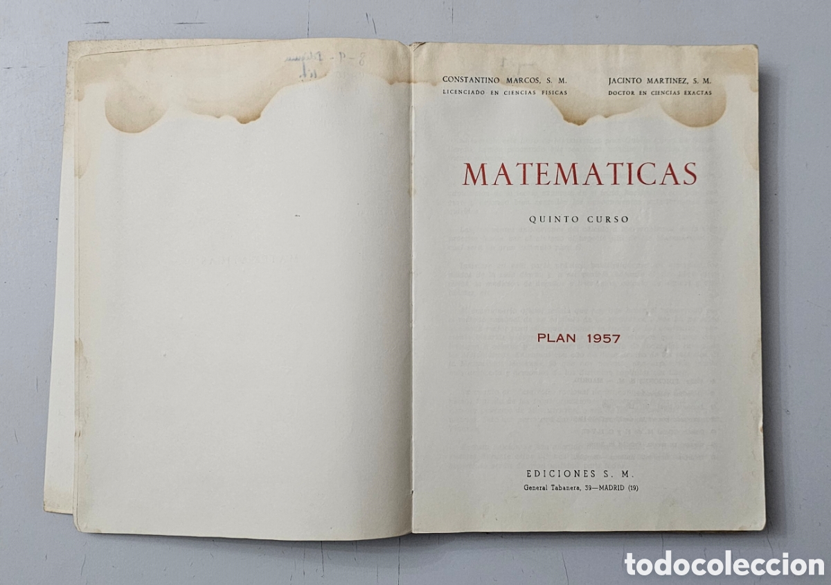 Libros de segunda mano de ciencias: LIBRO MATEMATICAS 5&deg; CURSO (Espa&ntilde;a - Ediciones S.M. - 1967) SIGNOS DE USO - Foto 9