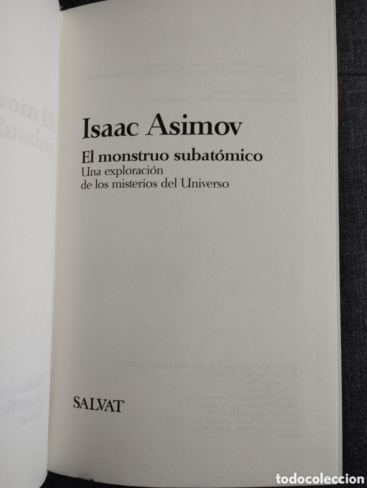 Libros de segunda mano de ciencias: EL MONSTRUO SUBATOMICO (ISAAC ASIMOV) - Foto 2