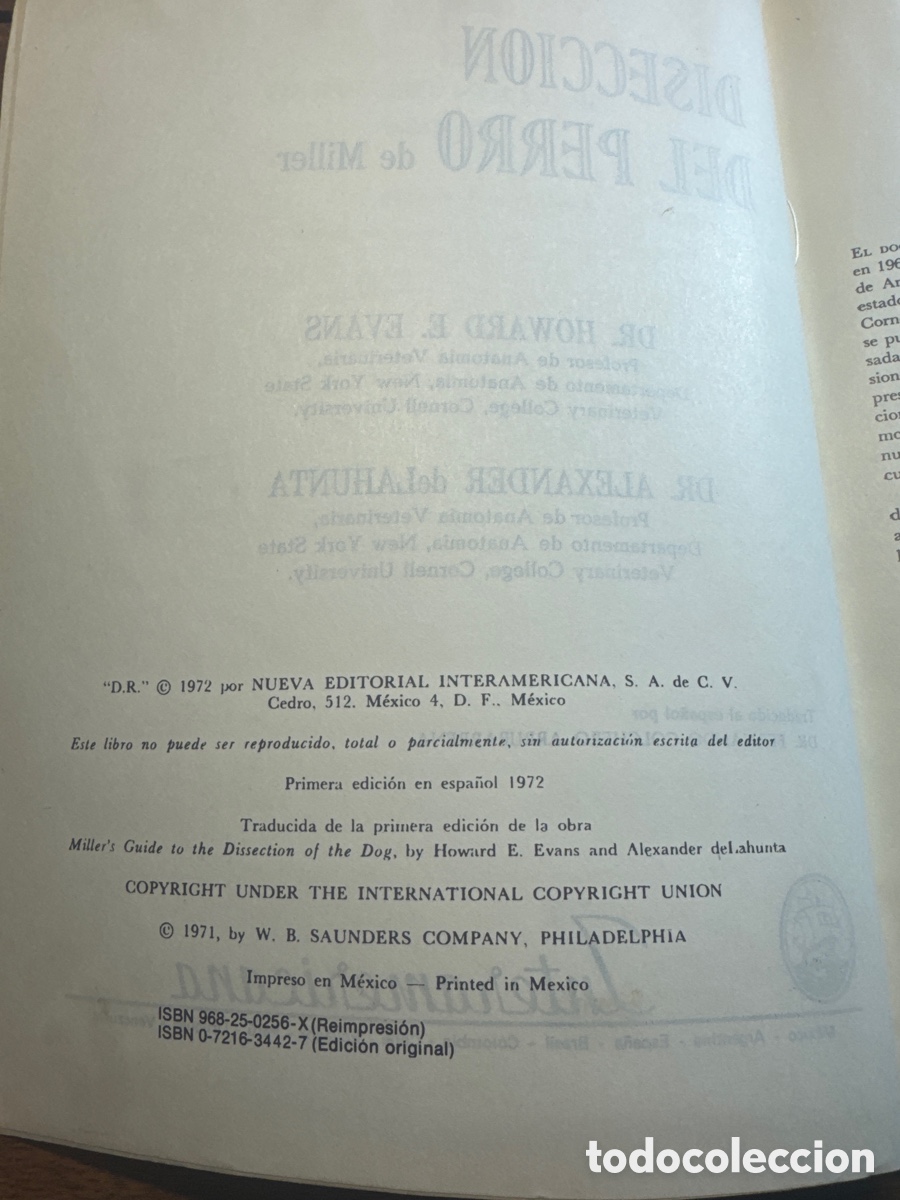 Libros de segunda mano: Disecci&oacute;n del perro de Miller Howard E. Evans - Foto 3