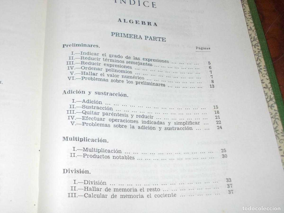 Libros de segunda mano de ciencias: Algebra y Trigonometr&iacute;a solucionario. Ediciones Bru&ntilde;o 8&ordf; ed. 1.961 - Foto 7