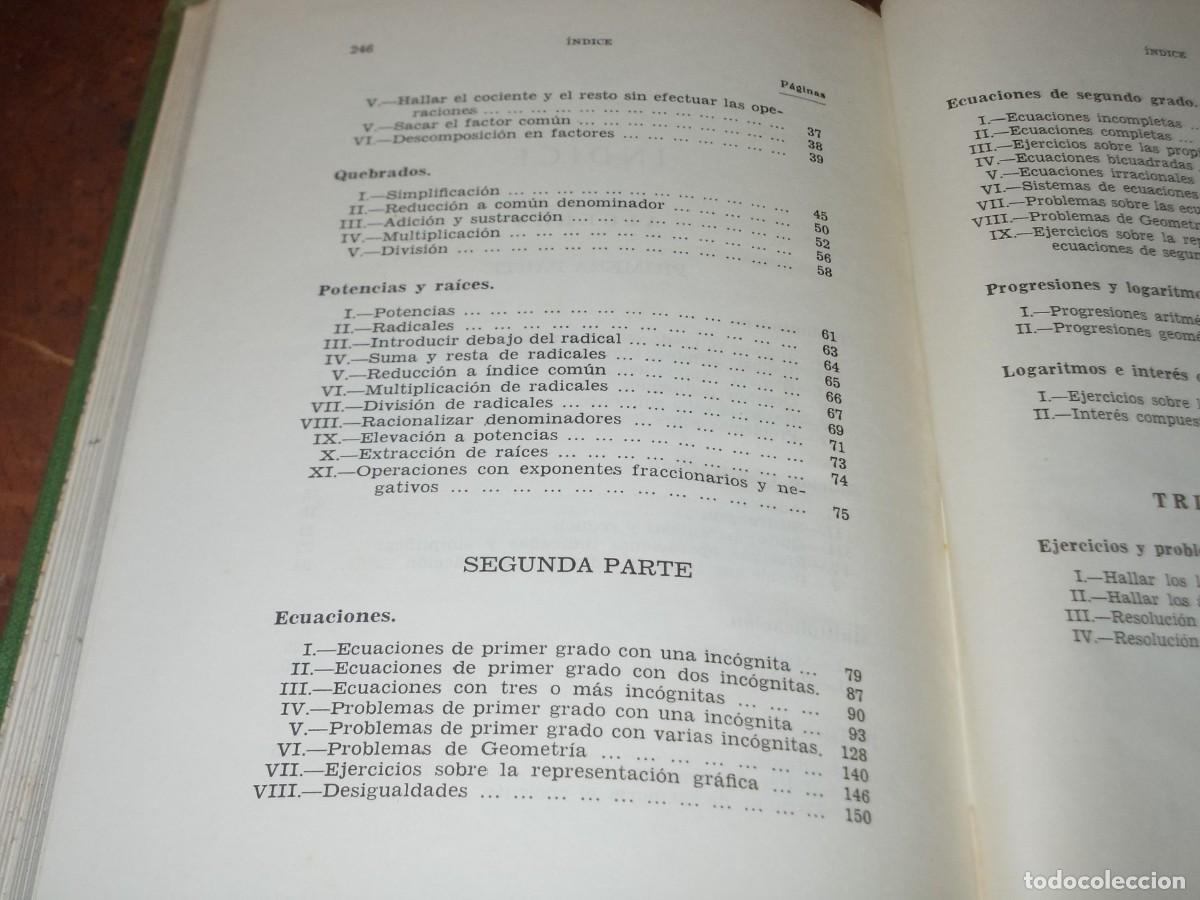 Libros de segunda mano de ciencias: Algebra y Trigonometr&iacute;a solucionario. Ediciones Bru&ntilde;o 8&ordf; ed. 1.961 - Foto 8