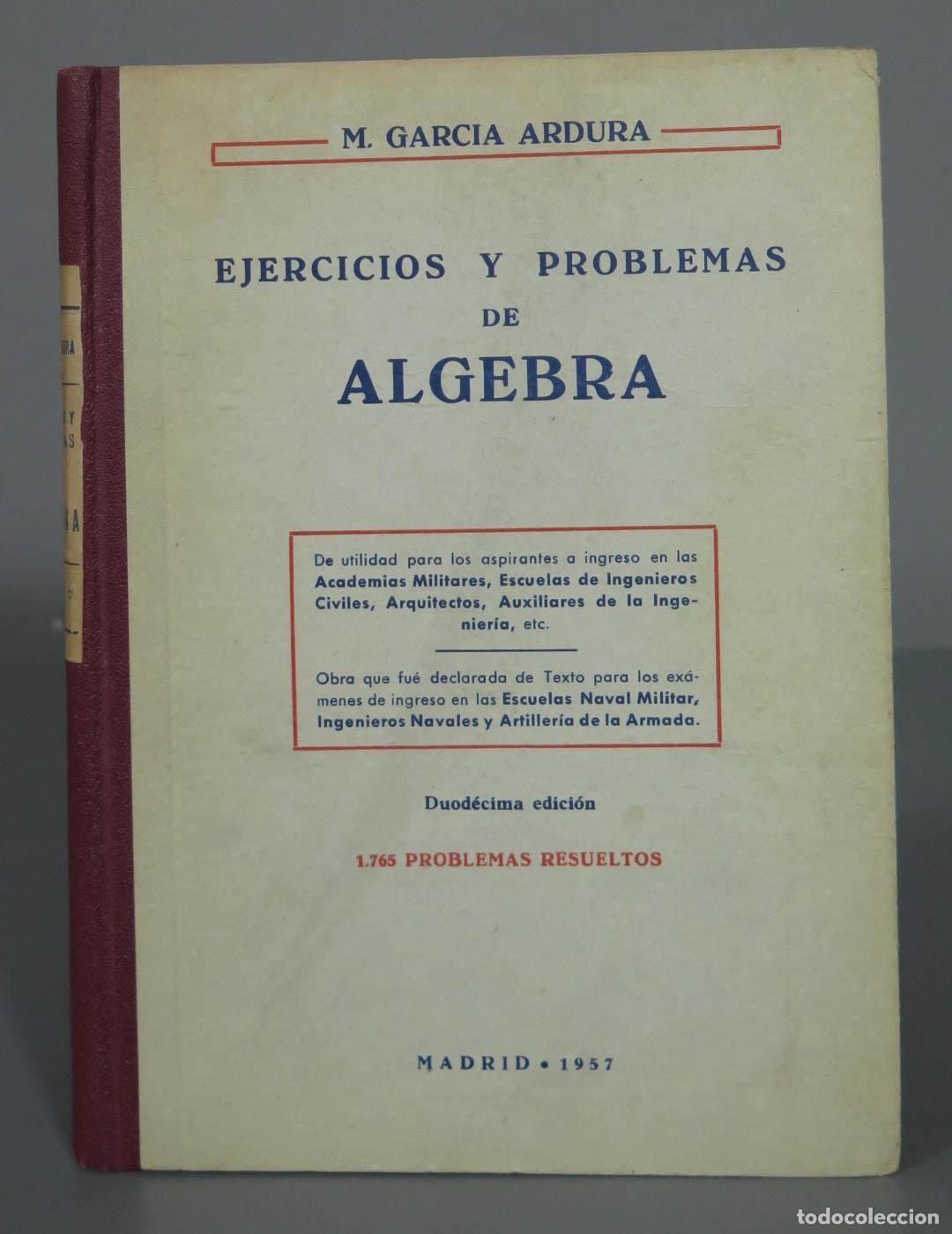 Libros de segunda mano de ciencias: EJERCICIOS Y PROBLEMAS ALGEBRA. ARDURA 1957 - Foto 1
