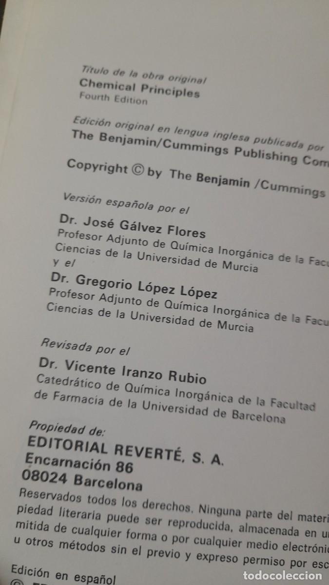 Libros de segunda mano de ciencias: Libro principios de qu&iacute;mica editorial Reverte - Foto 3
