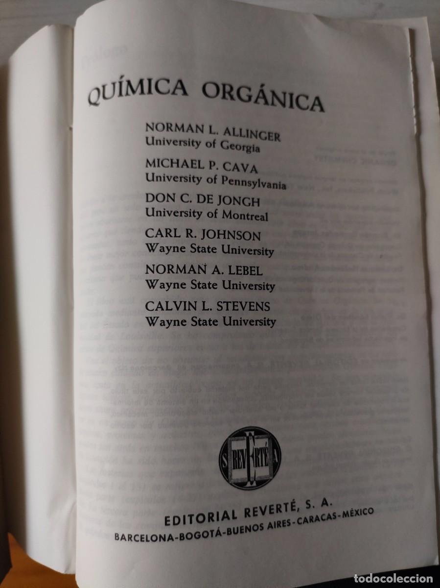 Libros de segunda mano de ciencias: Qu&iacute;mica Org&aacute;nica - Allinger - Foto 3