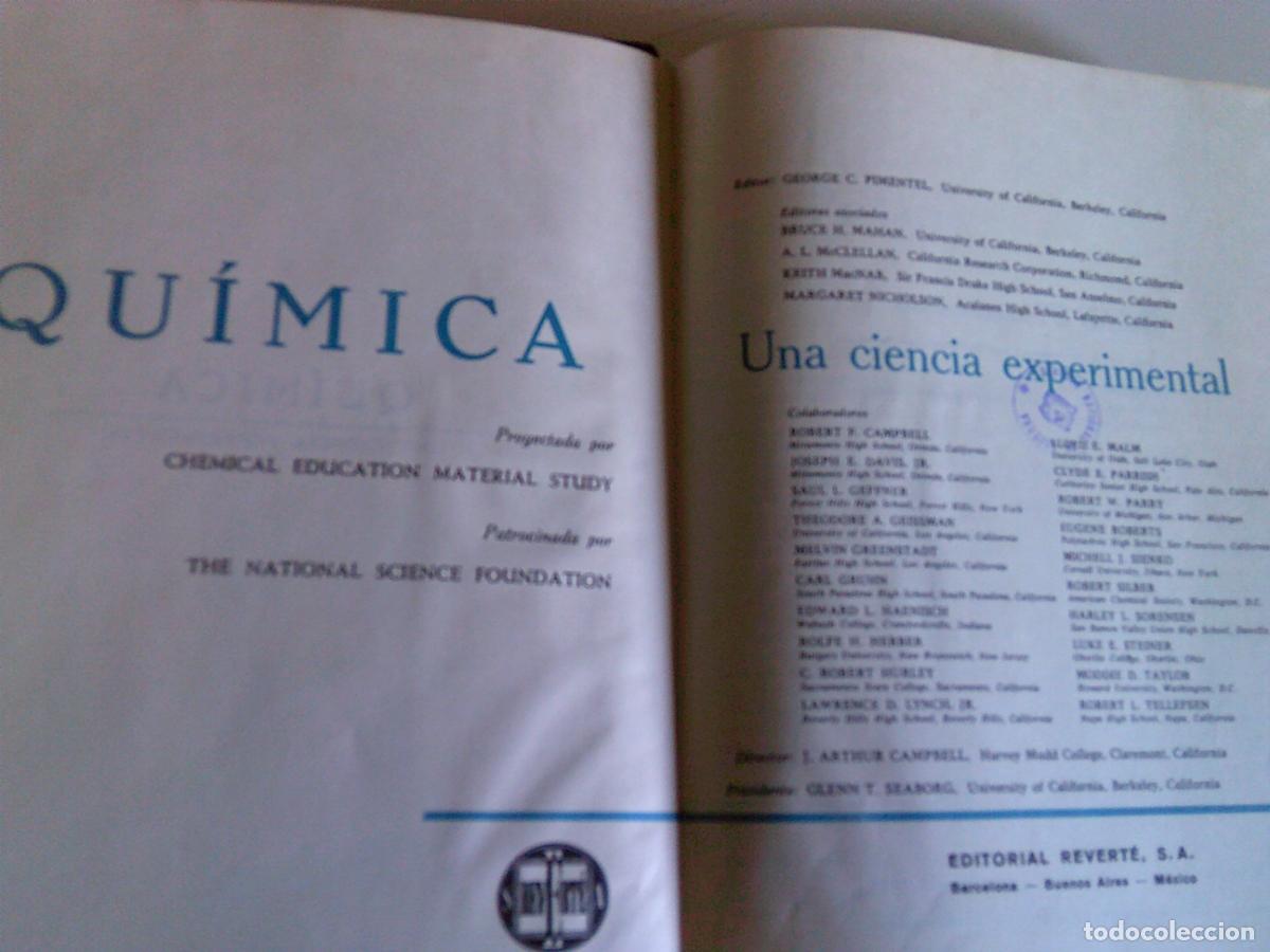 Libros de segunda mano de ciencias: Qu&iacute;mica una ciencia experimental Editorial reverte 1972 - Foto 1