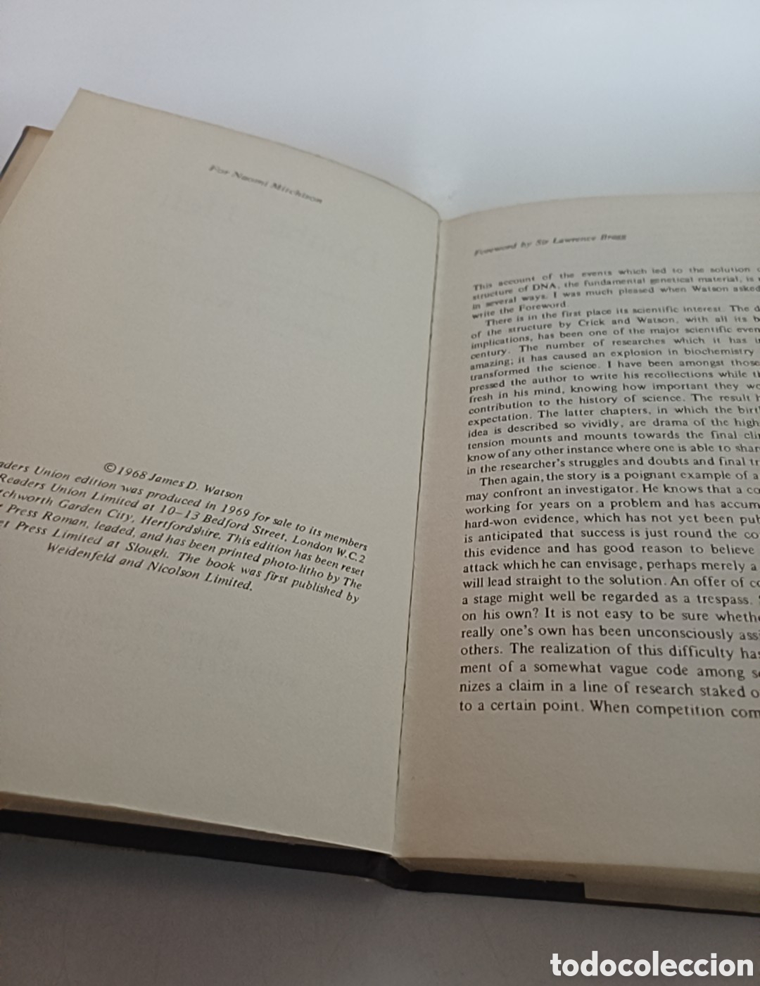Libros de segunda mano: The Double helix 1969 James D. Watson INGL&Eacute;S - Foto 4