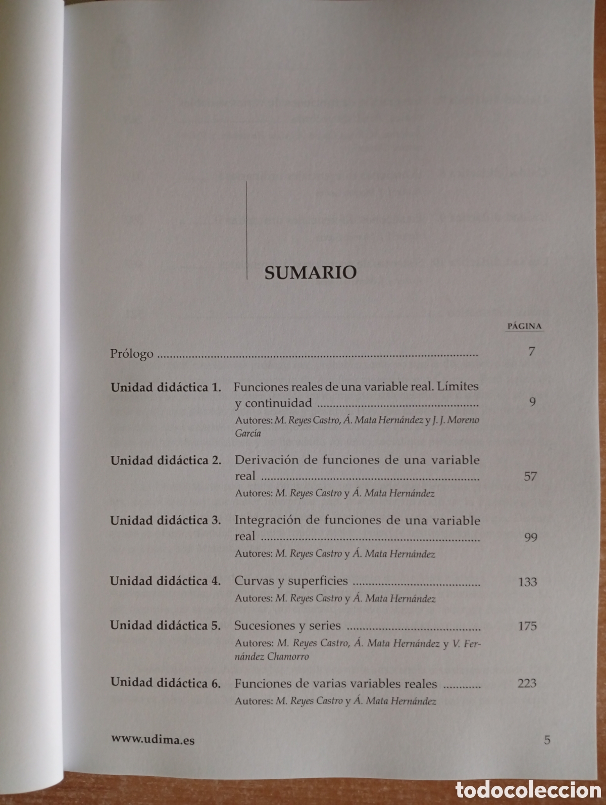 Libros de segunda mano de ciencias: AN&Aacute;LISIS MATEM&Aacute;TICO, MIGUEL REYES CASTRO - Foto 2