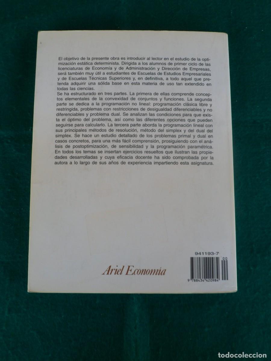 Libros de segunda mano de ciencias: CURSO DE OPTIMIZACI&Oacute;N. Programaci&oacute;n matem&aacute;tica - Foto 3