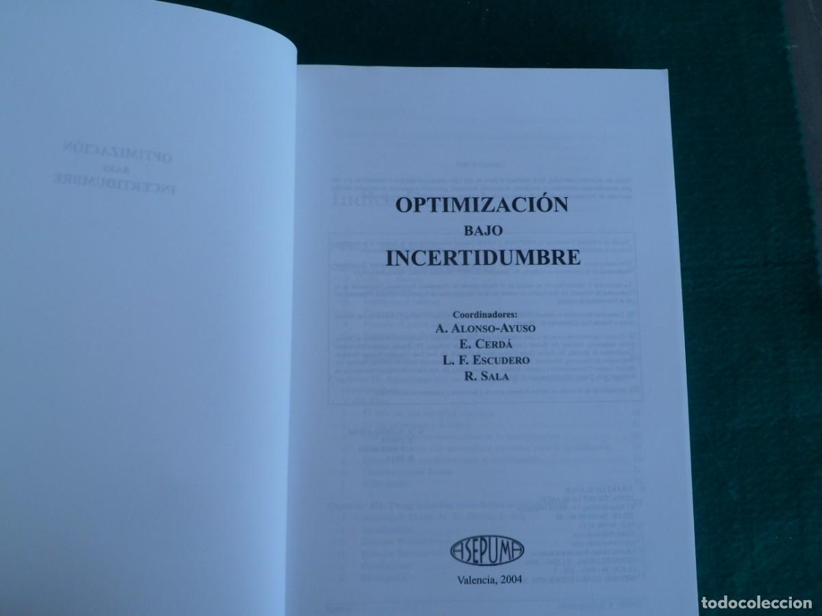 Libros de segunda mano de ciencias: OPTIMIZACI&Oacute;N BAJO INCERTIDUMBRE - Foto 3
