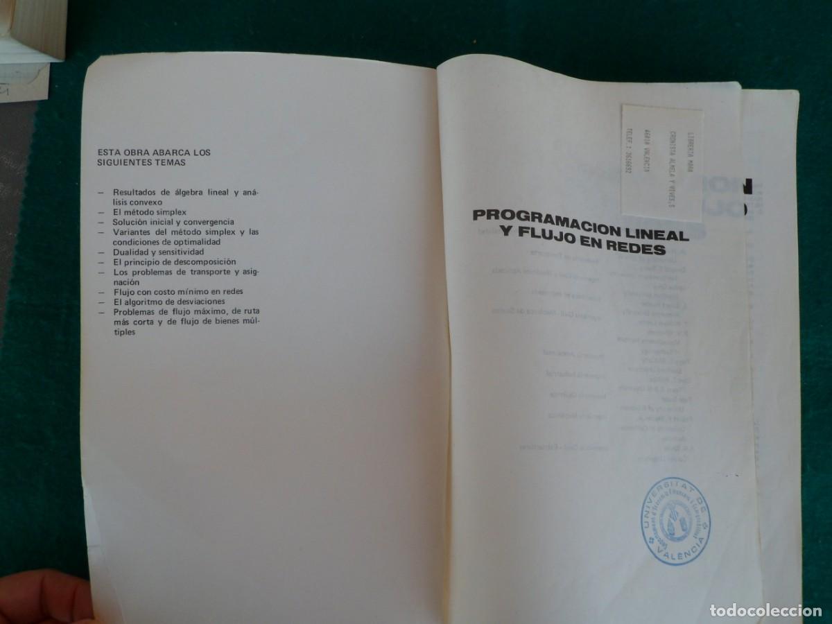 Libros de segunda mano de ciencias: PROGRAMACI&Oacute;N LINEAL Y FLUJO EN REDES - Foto 2