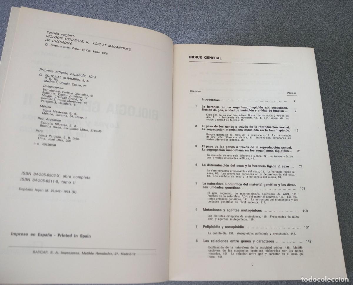 Libros de segunda mano: Biolog&iacute;a General Maxime Lamotte Philippe L`Heritier - Foto 5