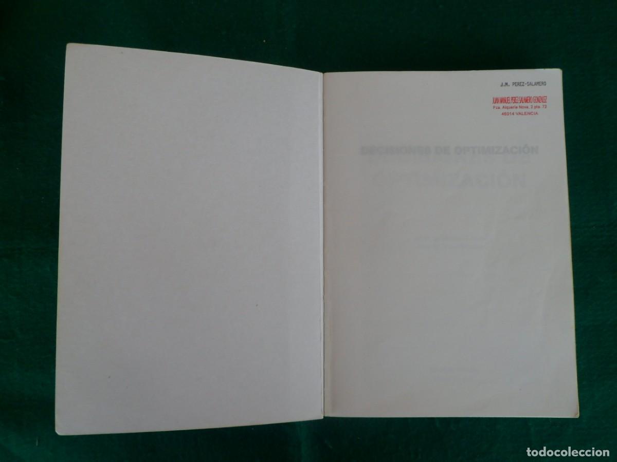 Libros de segunda mano de ciencias: DECISIONES DE OPTIMIZACI&Oacute;N - Foto 2