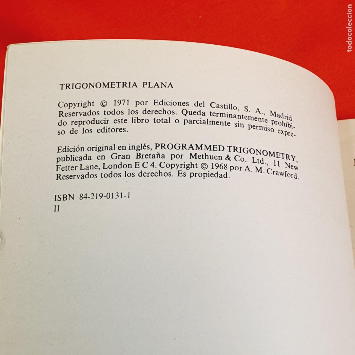 Libros de segunda mano de ciencias: LIBRO-TRIGONOMETR&Iacute;A PLANA-A.M.CRAWFORD-SERIE DID&Aacute;CTICA PROGRAMADA-EDICIONES DEL CASTILLO S.A. - Foto 8