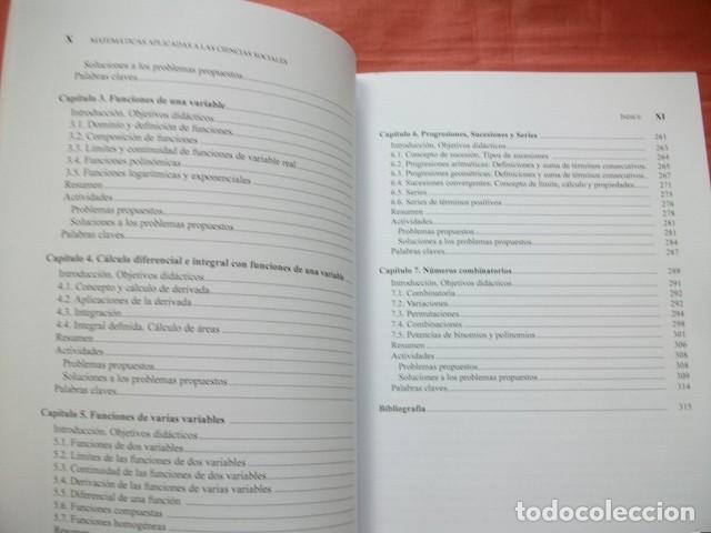 Libros de segunda mano de ciencias: MATEM&Aacute;TICAS APLICADAS A LAS CIENCIAS SOCIALES (UNED) - Foto 3