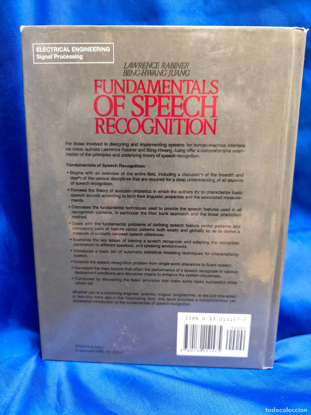 Libros de segunda mano de ciencias: Fundamentals of Speech Recognition - Hardcover - Foto 4