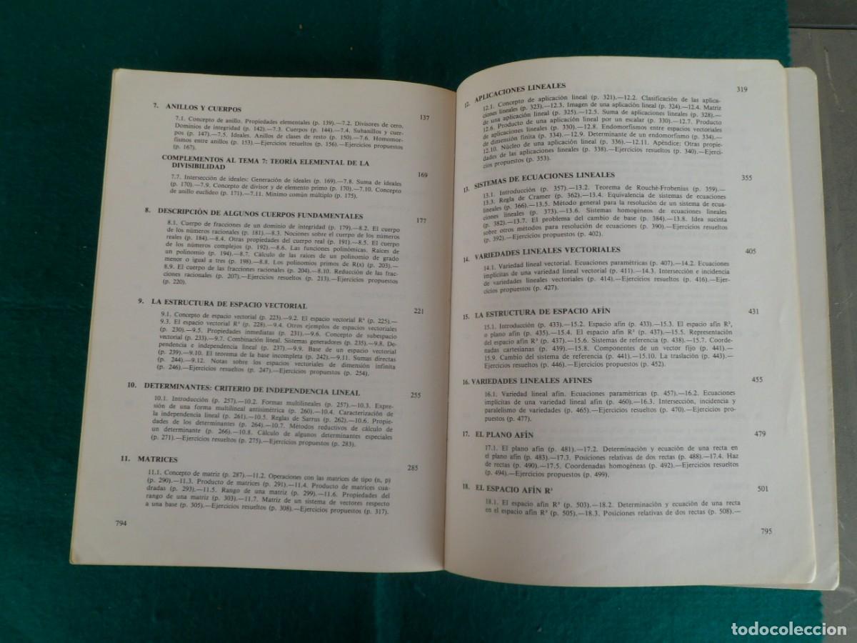 Libros de segunda mano de ciencias: &Aacute;LGEBRA LINEAL Y GEOMETR&Iacute;A. Curso te&oacute;rico-pr&aacute;ctico - Foto 12