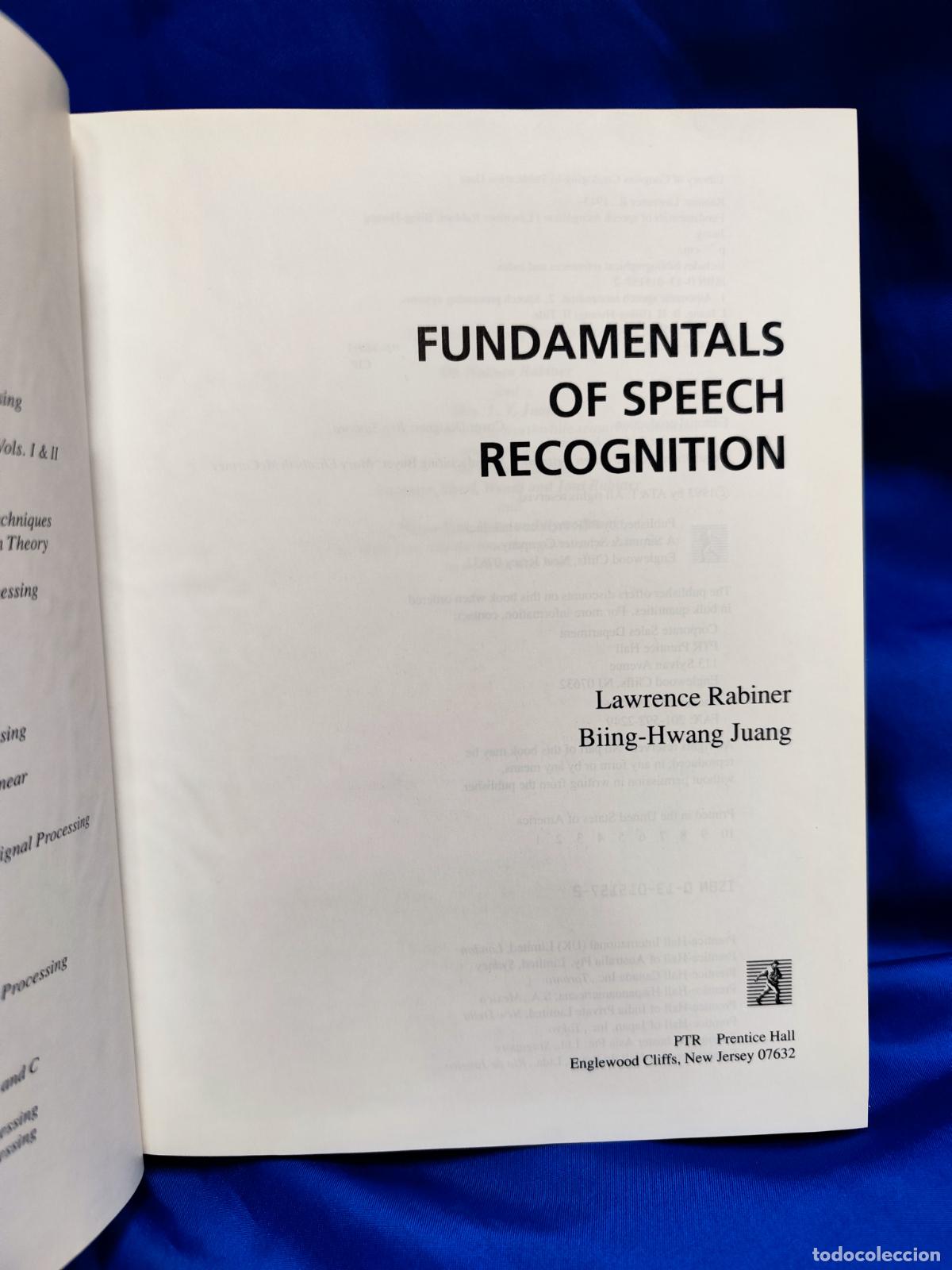 Libros de segunda mano de ciencias: Fundamentals of Speech Recognition - Hardcover - Foto 7