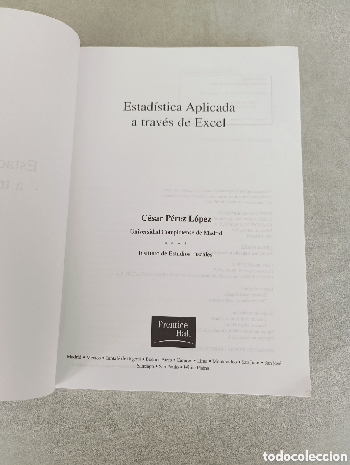 Libros de segunda mano de ciencias: Estad&iacute;stica aplicada a trav&eacute;s de Excel. C&eacute;sar P&eacute;rez. - Foto 4
