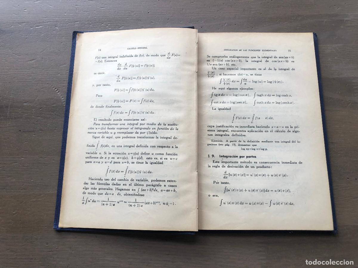 Libros de segunda mano de ciencias: C&aacute;lculo Integral, R.P. Gillespie, Editorial Dossat, 1944 - Foto 4