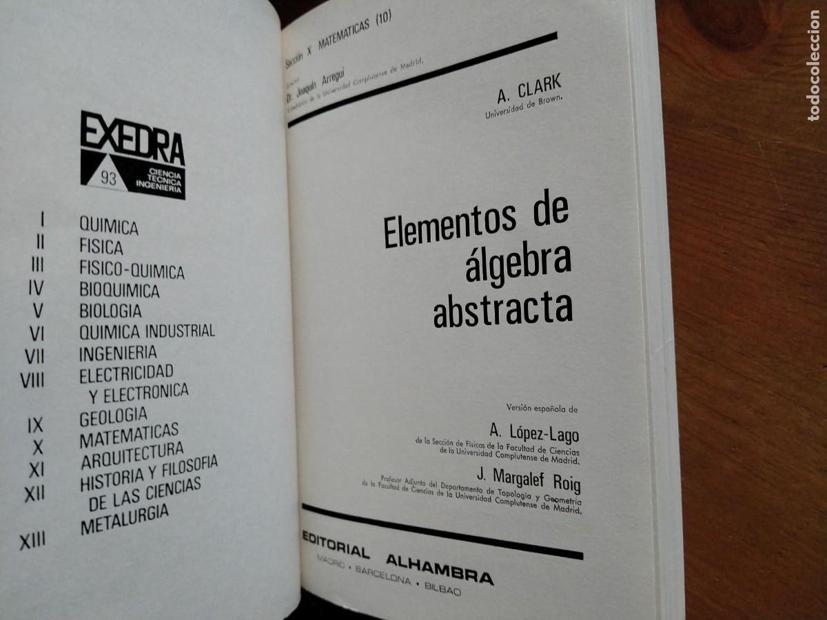 Libros de segunda mano de ciencias: Elementos de &aacute;lgebra abstracta -A. Clark -Exedra - Foto 5