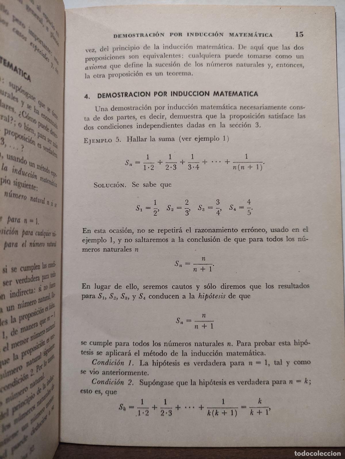 Libros de segunda mano de ciencias: EL METODO DE LA INDUCCION MATEMATICA - I S SOMINSKII - Foto 4
