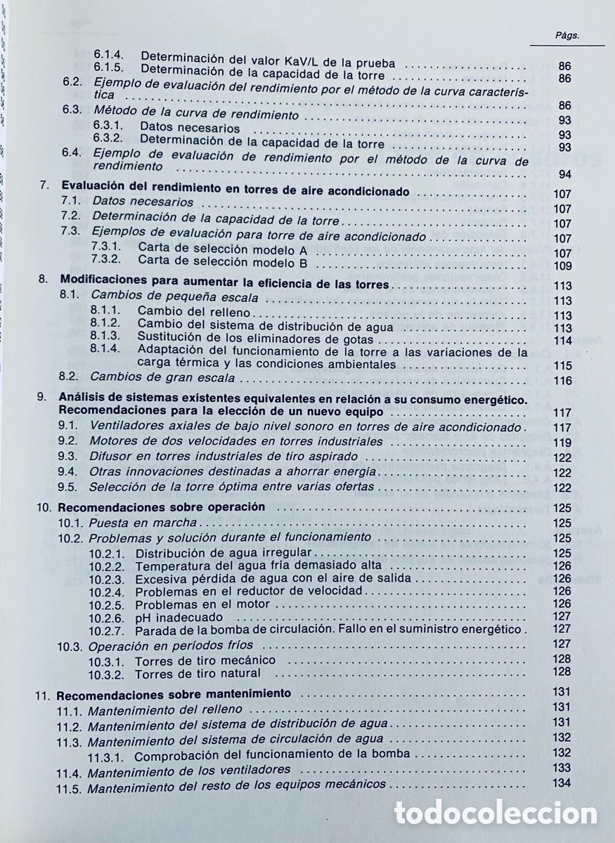 Libros de segunda mano de ciencias: MANUALES TECNICOS DE INSTRUCCION. 8. TORRES DE REFRIGERACION.. - Foto 4