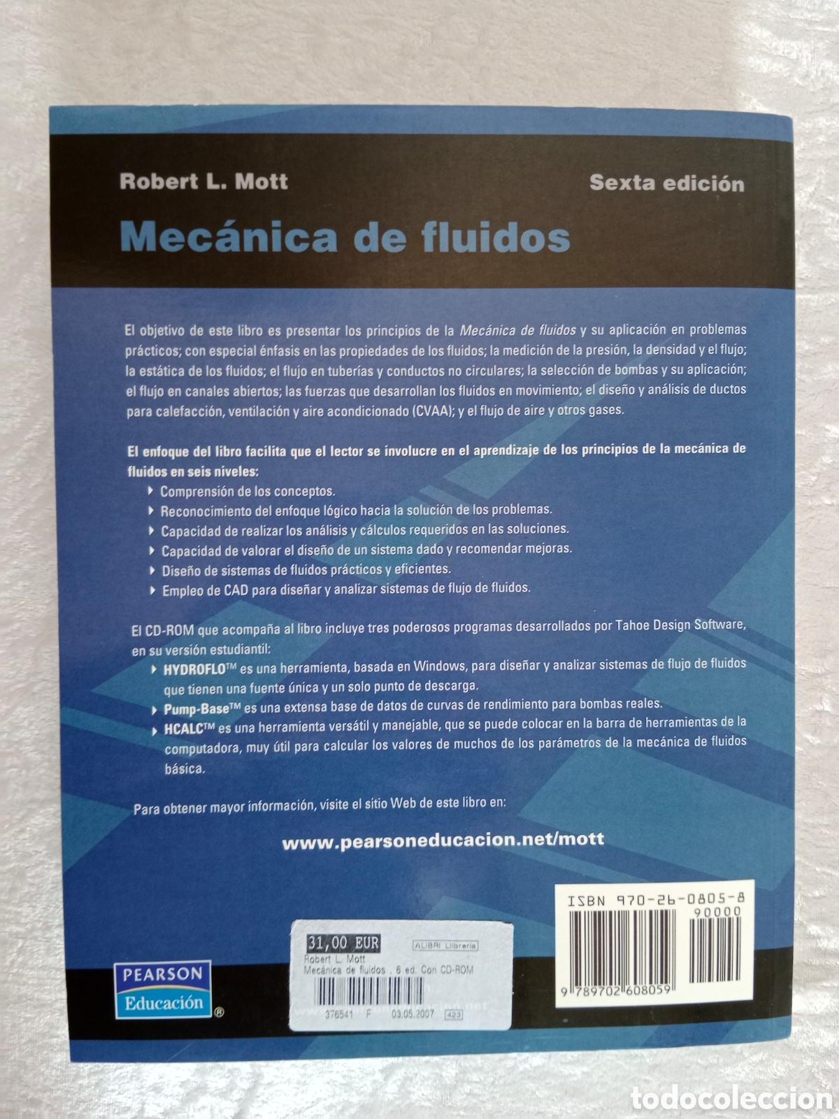 Libros de segunda mano de ciencias: MEC&Aacute;NICA DE FLUIDOS, ROBERT MOTT , INCLUYE CD - Foto 3