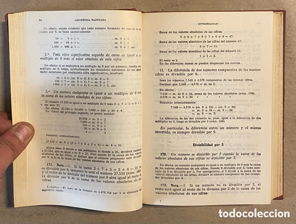Libros de segunda mano de ciencias: TRATADO TE&Oacute;RICO PR&Aacute;CTICO DE ARITM&Eacute;TICA RAZONADA. CURSO SUPERIOR. EDICIONES BRU&Ntilde;O 1966. - Foto 3