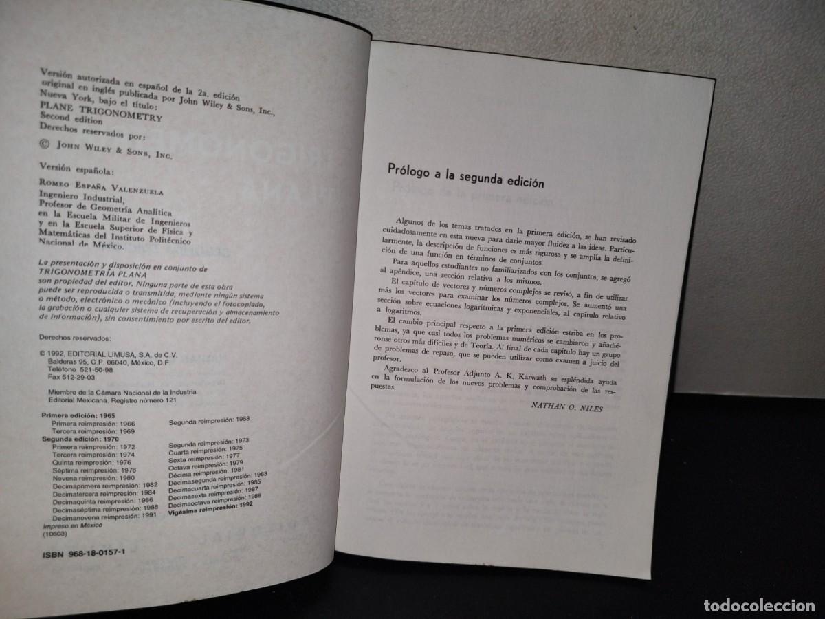 Libros de segunda mano de ciencias: 148- TRIGONOMETR&Iacute;A PLANA - NATHAN O. NILES - Foto 6