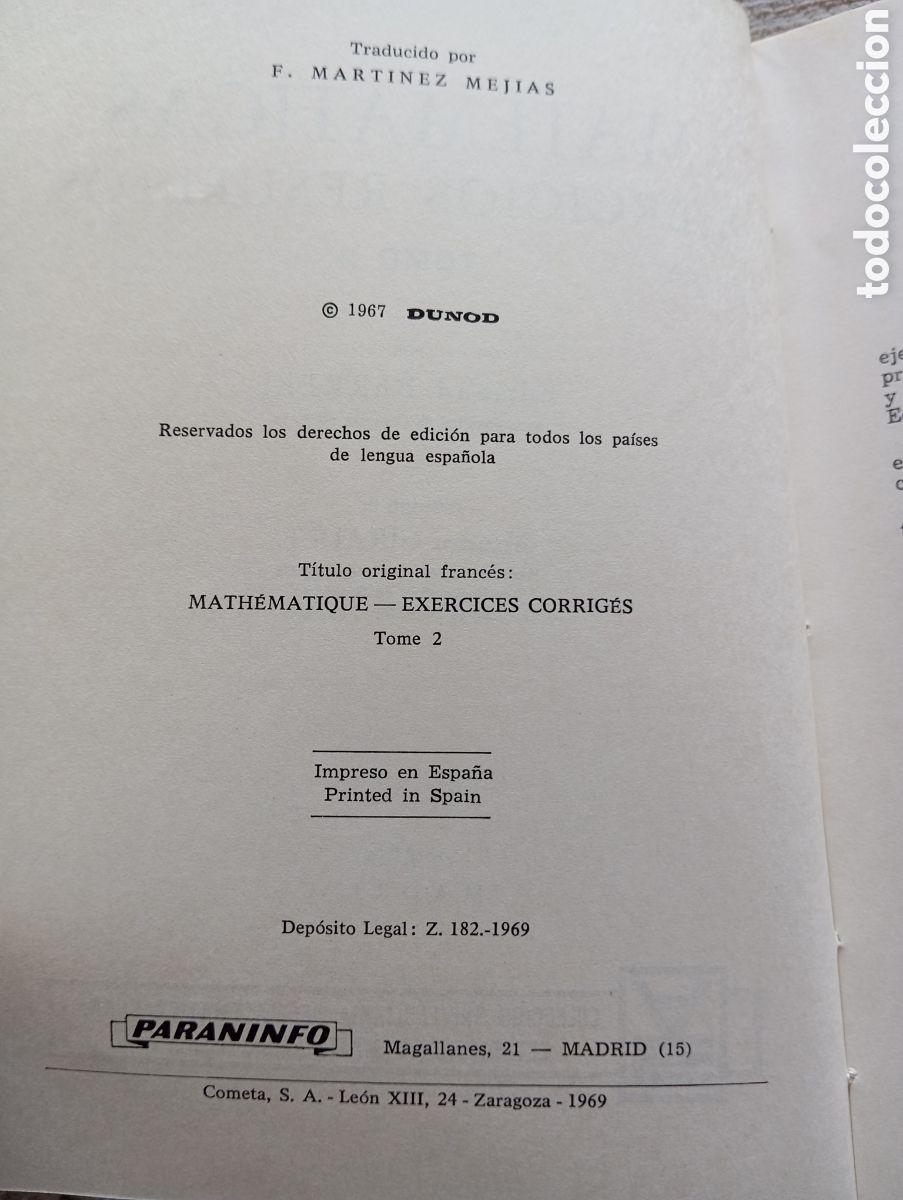 Libros de segunda mano de ciencias: MATEMATICAS. EJERCICIOS RESUELTOS 3 TOMOS - E.BERREBI. - Foto 7