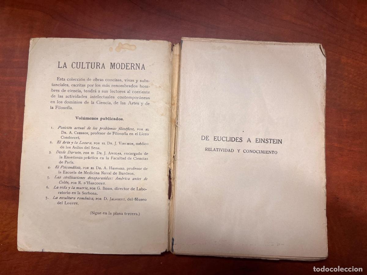 Libros de segunda mano de ciencias: De Euclides a Einstein, J. Anglas, 1&ordf; edici&oacute;n, Ed. Hernando, 1927 - Foto 2