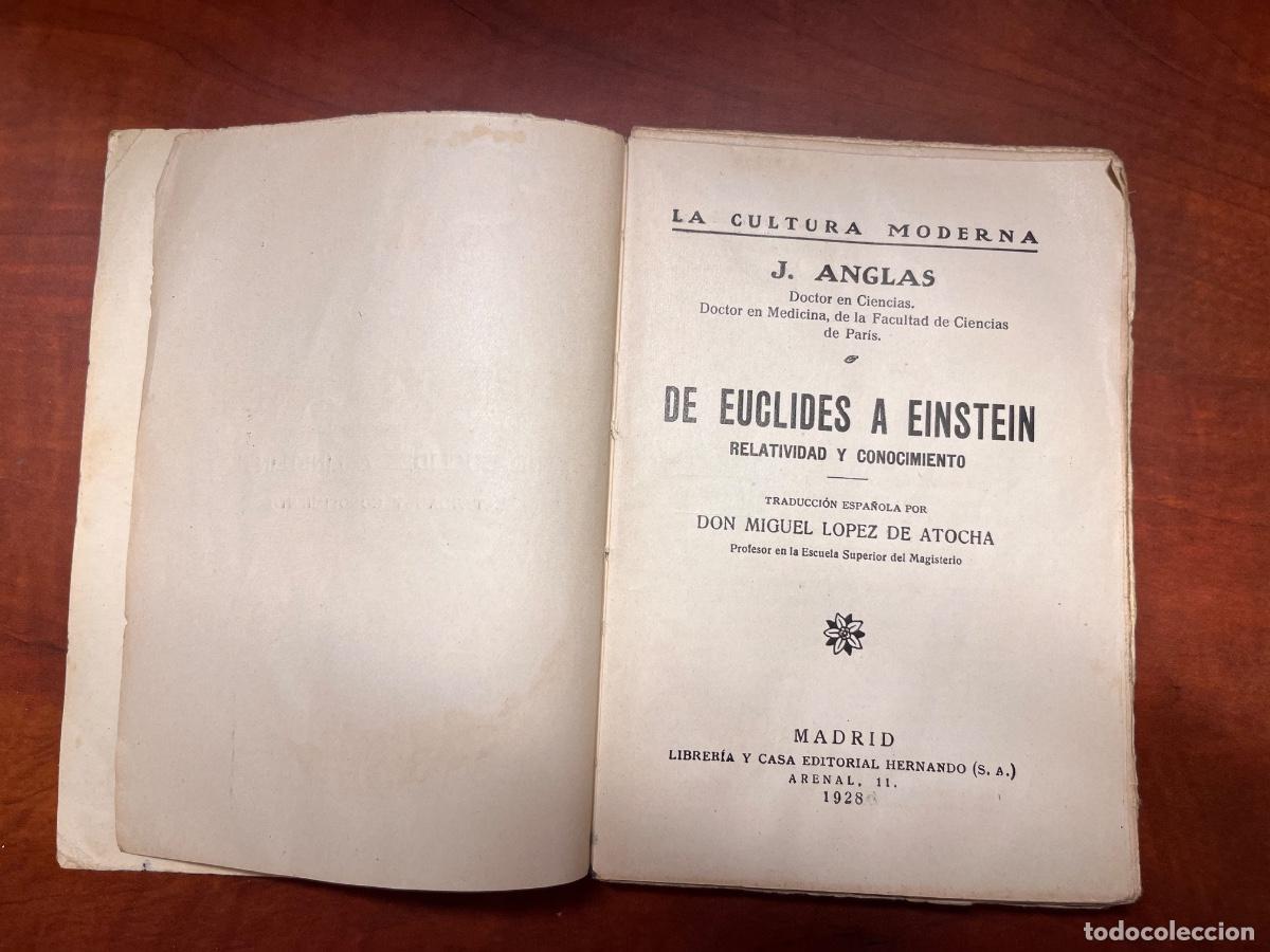 Libros de segunda mano de ciencias: De Euclides a Einstein, J. Anglas, 1&ordf; edici&oacute;n, Ed. Hernando, 1927 - Foto 3