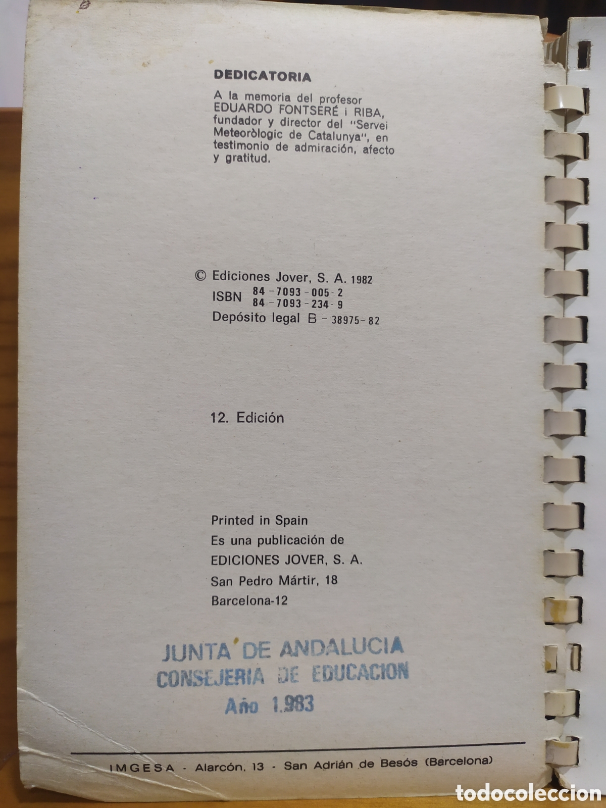 Libros de segunda mano de ciencias: Atlas de Meteorolog&iacute;a de R. Candel Vila - Ediciones Jover 1982 - Foto 2