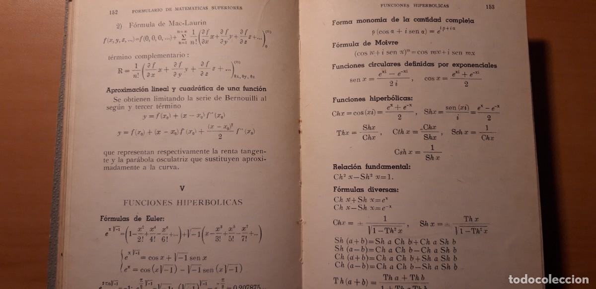 Libros de segunda mano de ciencias: Formulario de Matem&aacute;ticas Superiores - Foto 6