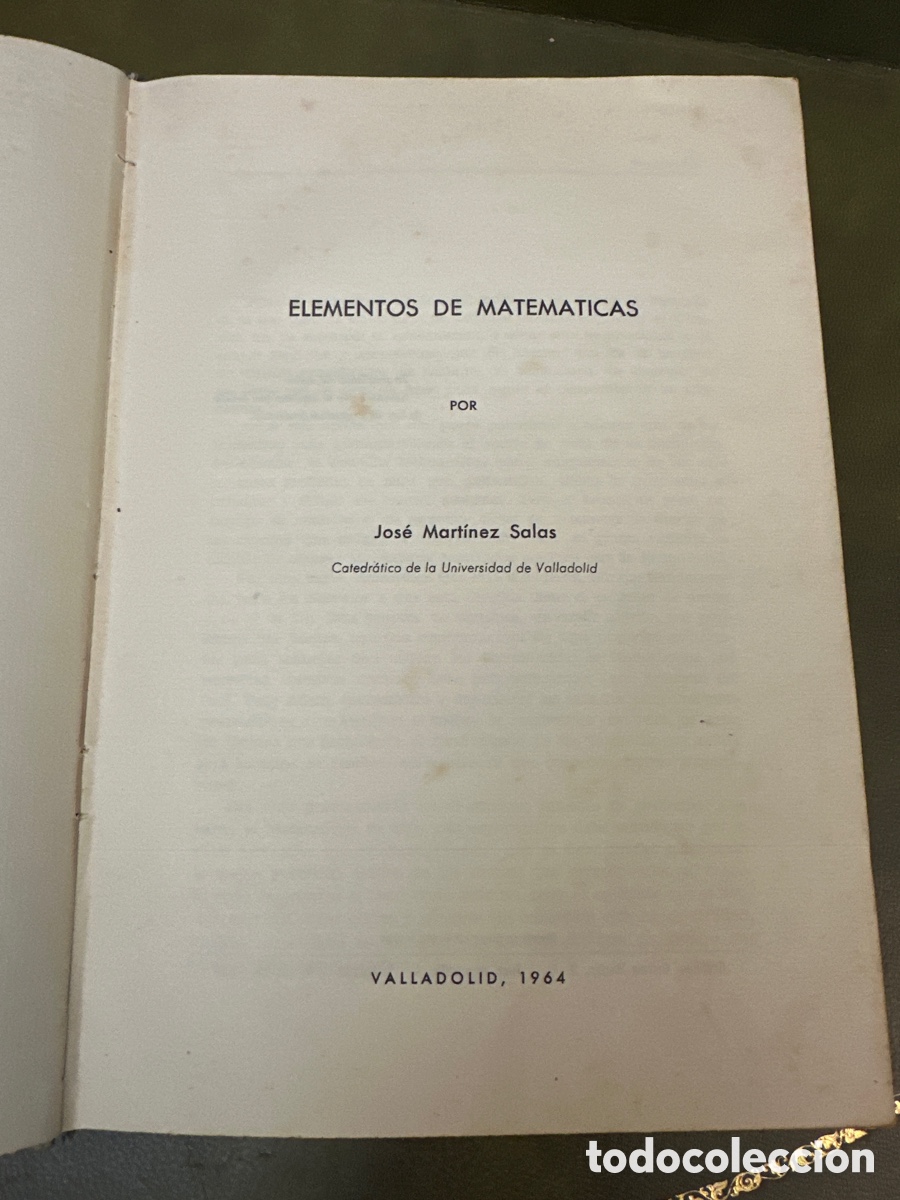 Libros de segunda mano de ciencias: ELEMENTOS DE MATEM&Aacute;TICAS / JOSE MARTINEZ SALAS - Foto 3