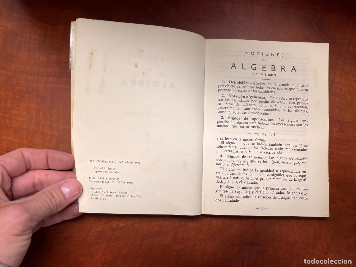 Libros de segunda mano de ciencias: Nociones de &aacute;lgebra y trigonometr&iacute;a, 19&ordf; edici&oacute;n, Bru&ntilde;o, 1976 - Foto 4
