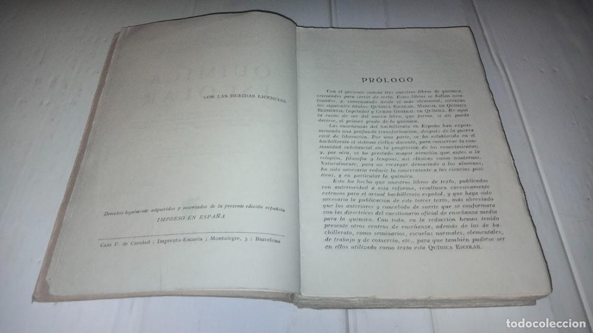 Libros de segunda mano de ciencias: Qu&iacute;mica Escolar - Ignacio Puig - Editor Manuel Mar&iacute;n - Foto 8
