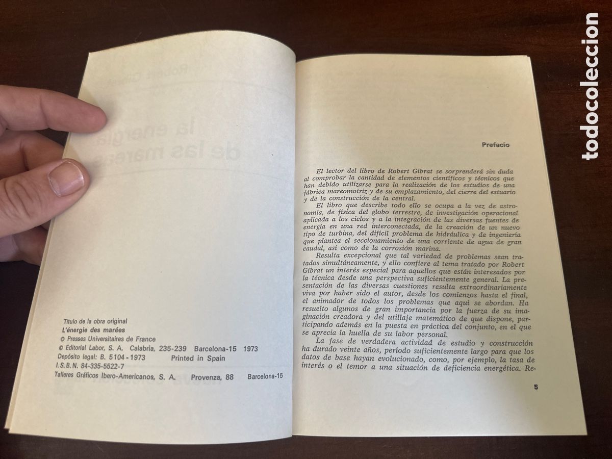 Libros de segunda mano: LA ENERGIA DE LAS MAREAS (ROBERT GIBRAT) - Foto 3