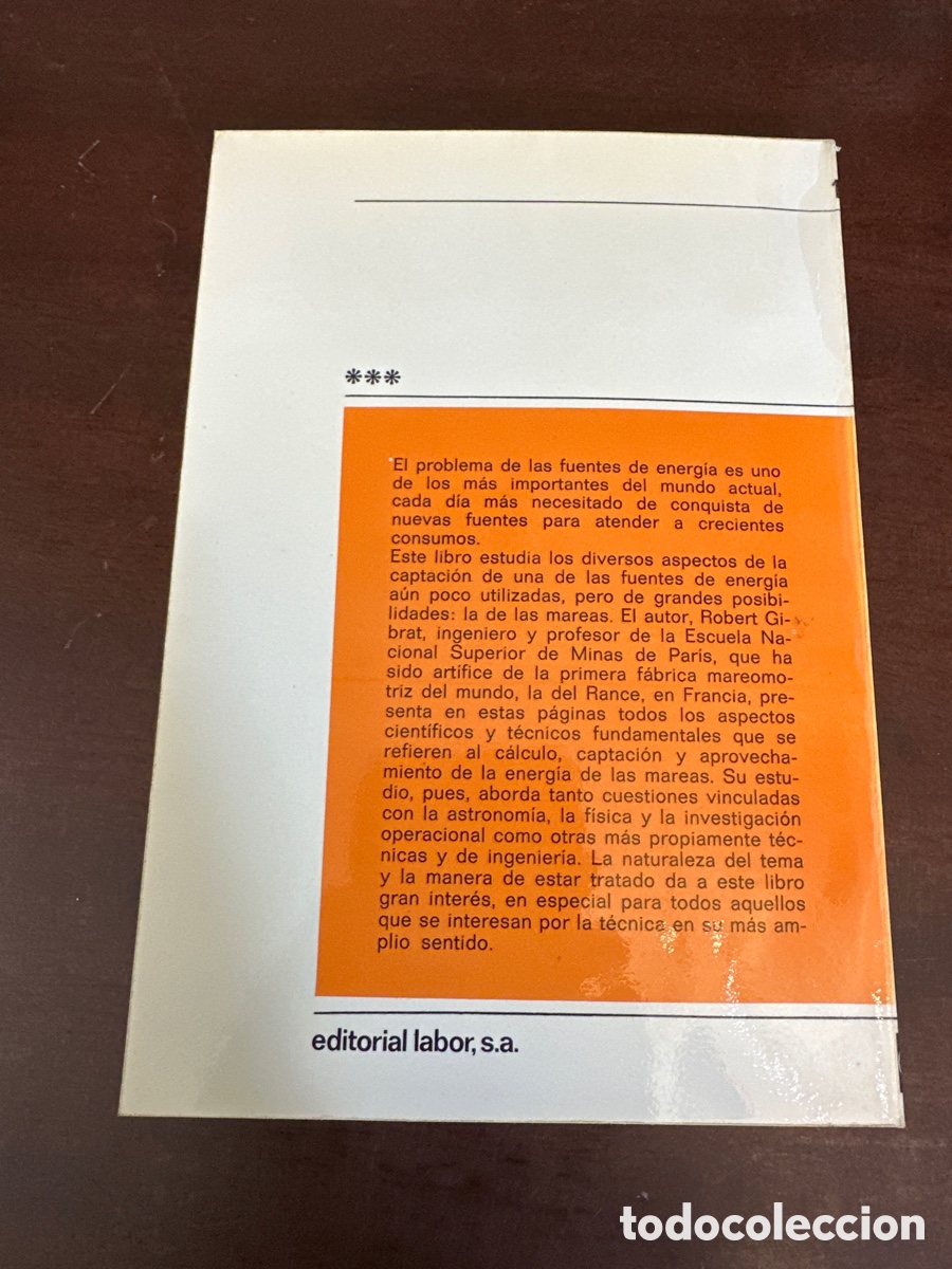 Libros de segunda mano: LA ENERGIA DE LAS MAREAS (ROBERT GIBRAT) - Foto 6