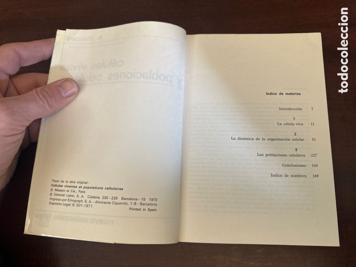 Libros de segunda mano: C&Eacute;LULAS VIVAS Y POBLACIONES CELULARES. POLICARD, A. - Foto 3