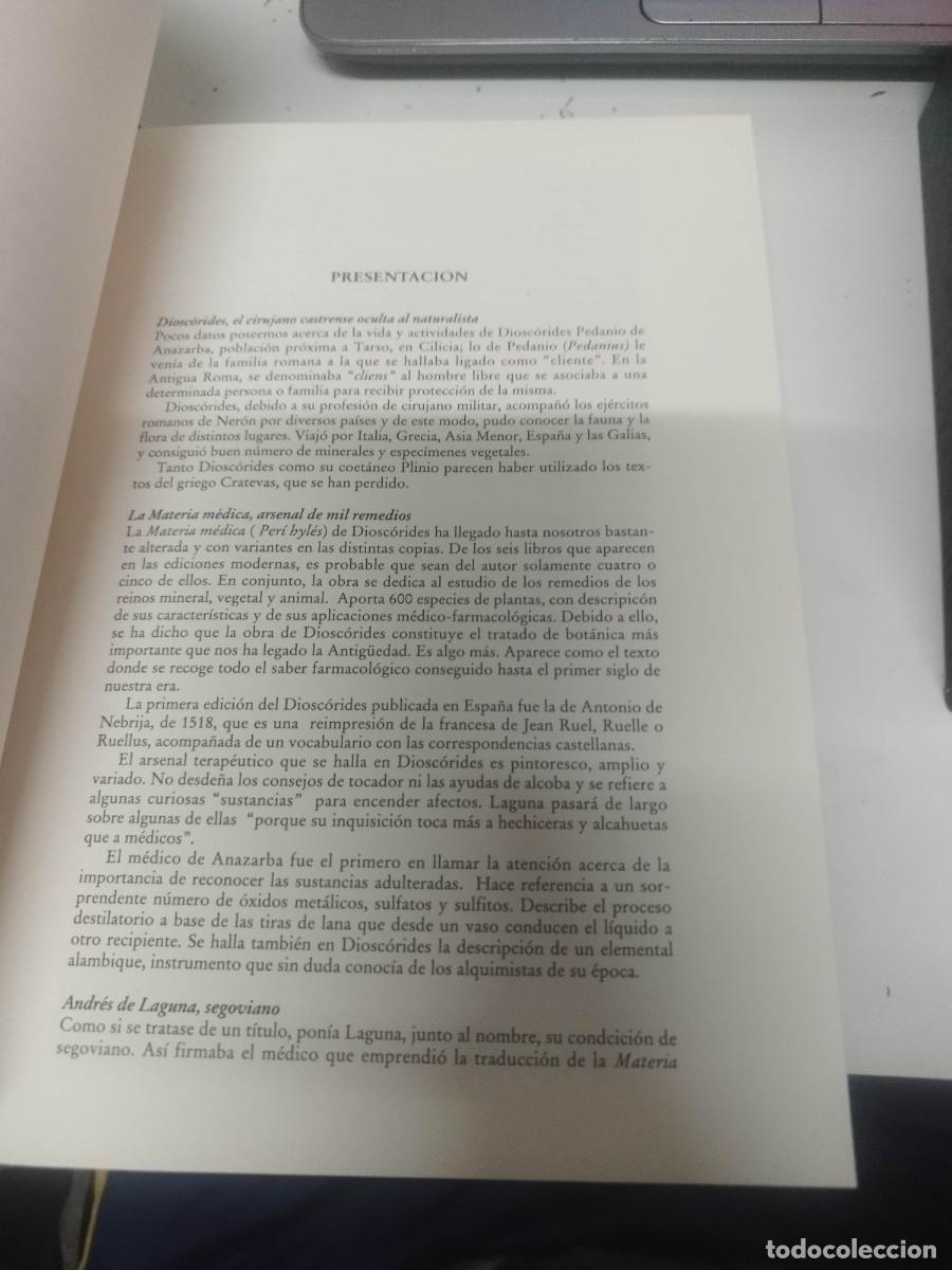 Libros de segunda mano: Pedacio Dioscorides. Anazarbeo, acerca de la materia medicinal y de los venenos mort&iacute;feros. - Foto 3