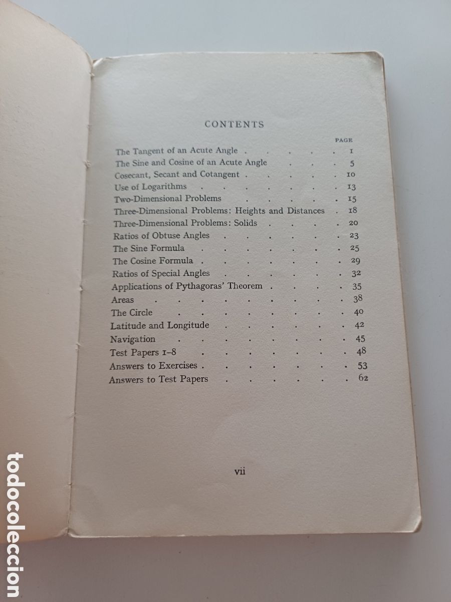 Libros de segunda mano de ciencias: Examples in trigonometry 1975 INGL&Eacute;S - Foto 3