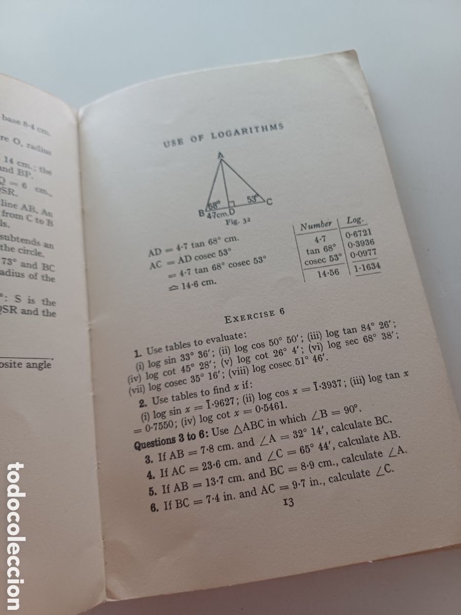 Libros de segunda mano de ciencias: Examples in trigonometry 1975 INGL&Eacute;S - Foto 4